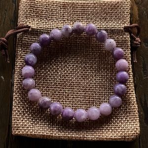 Brand New Lepidolite Adjustable Bracelet Lepidolite Bracelet Crystal Bracelet